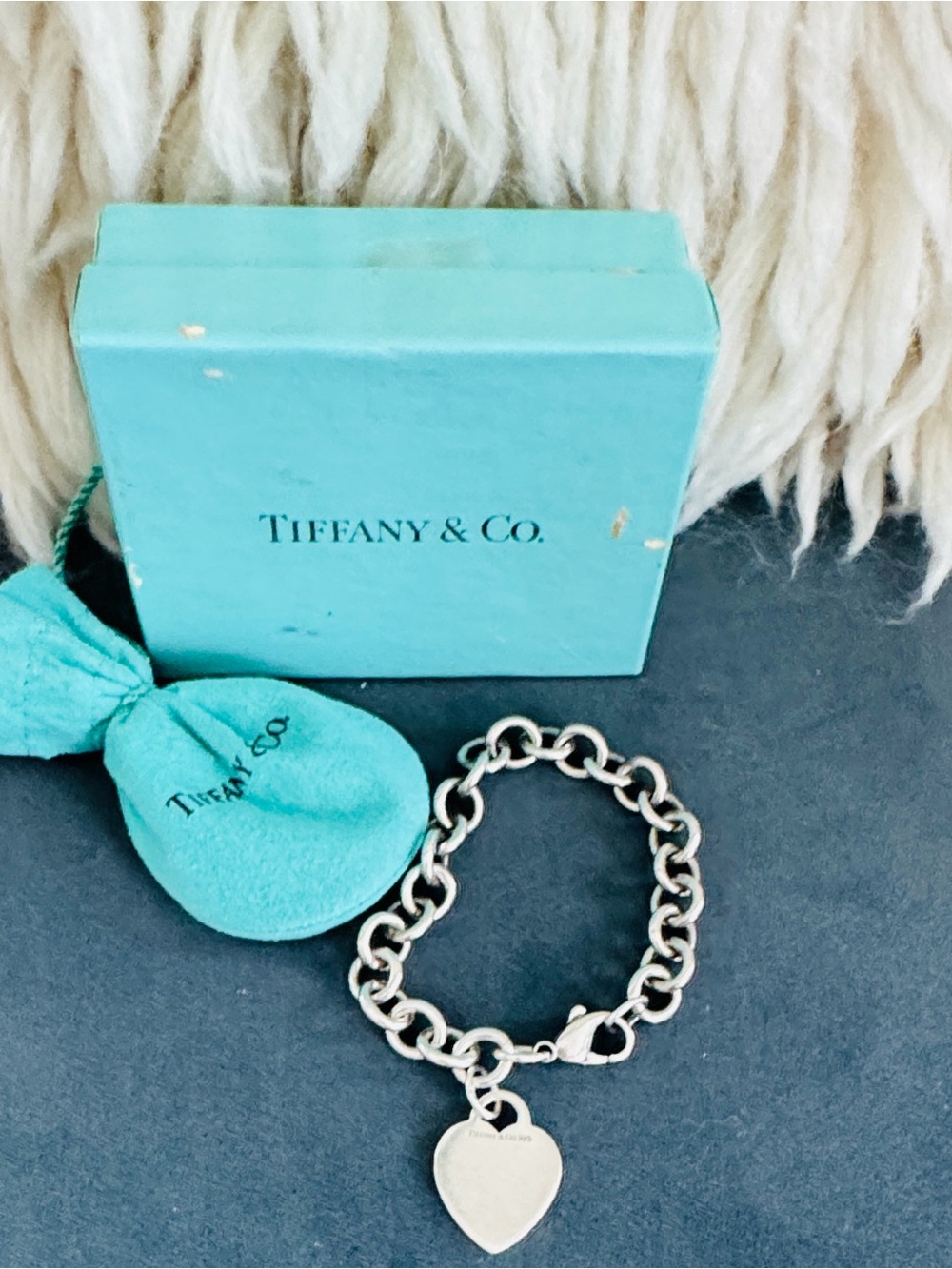 Tiffany & Co. Silver Link Bracelet with Heart Tag